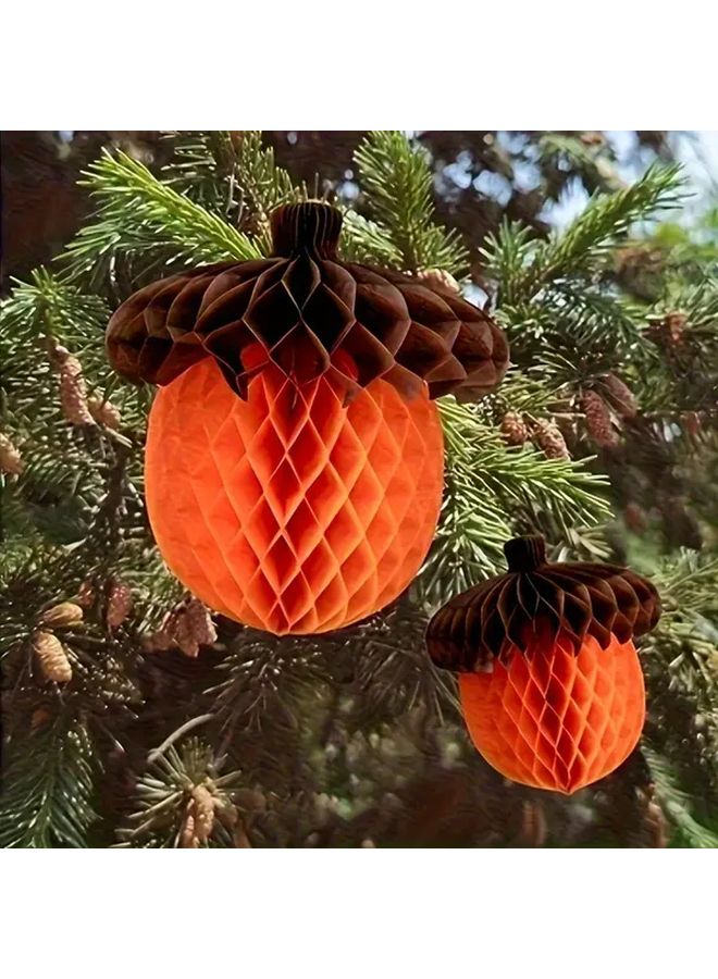 4pcs Orange Honeycomb Tassel Decorations For Autumn Wedding Thanksgiving Party - Image 4